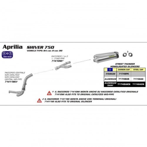 ARROW APR SHIVER 750 08-09 SS 1:2