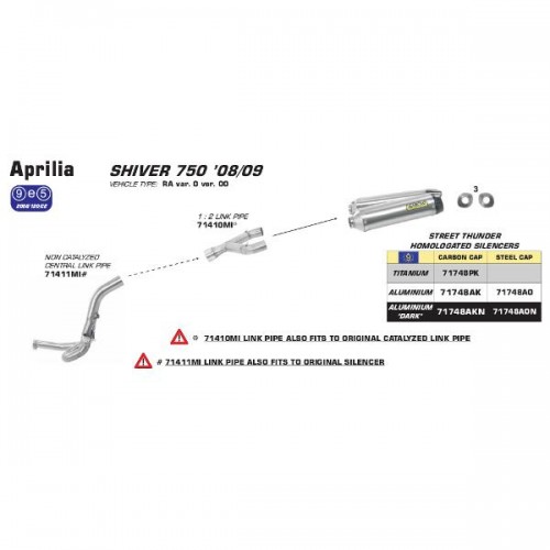 ARROW APR SHIVER 750 08-09 SS 2:1 CENTRA