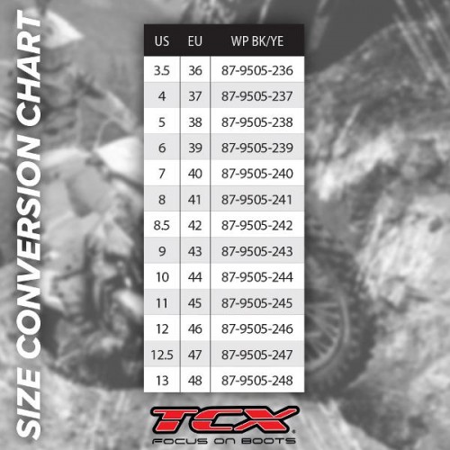 TCX Rush Waterproof Black/Yellow 38