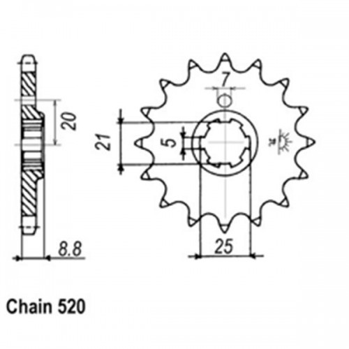 Front Sprocket KAWASAKI 520 31-006-14