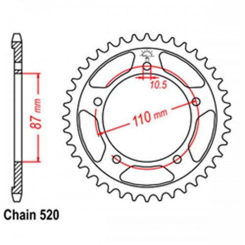 Rear Sprocket SUZUKI 520 32-01D-46